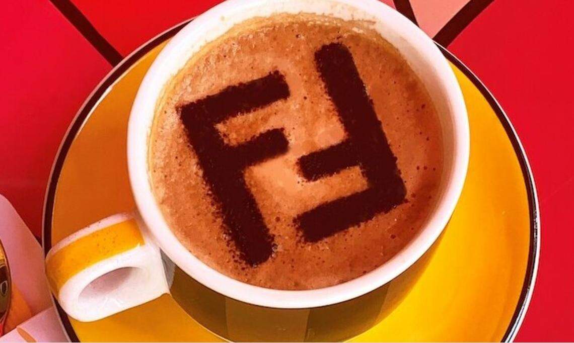 Fendi logo in the cappuccino