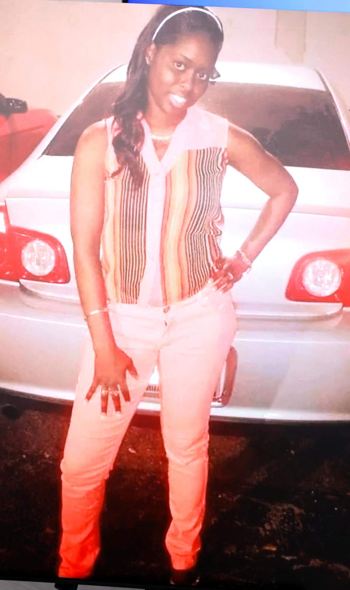 An undated photo of Trukita Scott is displayed during a press conference at the Fort Lauderdale Police Department on Tuesday, May 19, 2026, announcing the recent discovery of her remains. Scott went missing in June 2014. 
