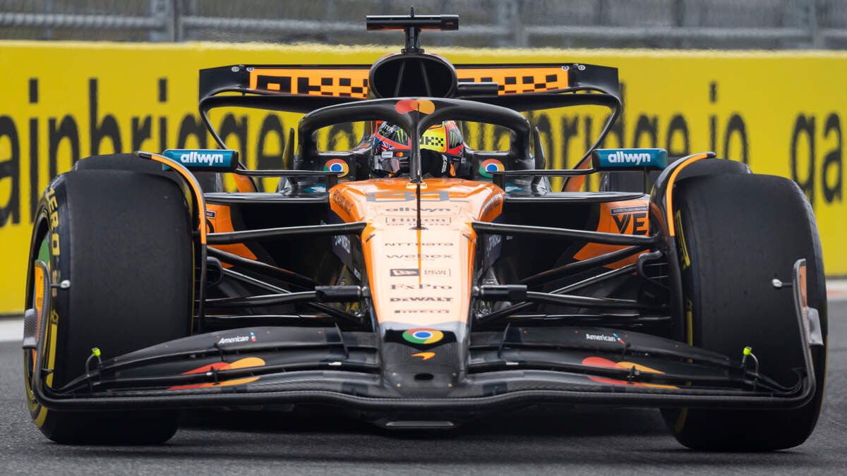 McLaren driver Oscar Piastri of Australia prepares to take a turn during a practice session on the first day of the Formula One Miami Grand Prix at the Miami International Autodrome on Friday, May 2, 2025, in Miami Gardens, Fla.