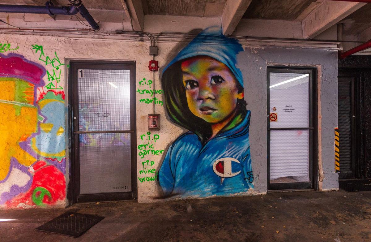View of artists studio entrance at the Tunnel Projects in Little Havana. 