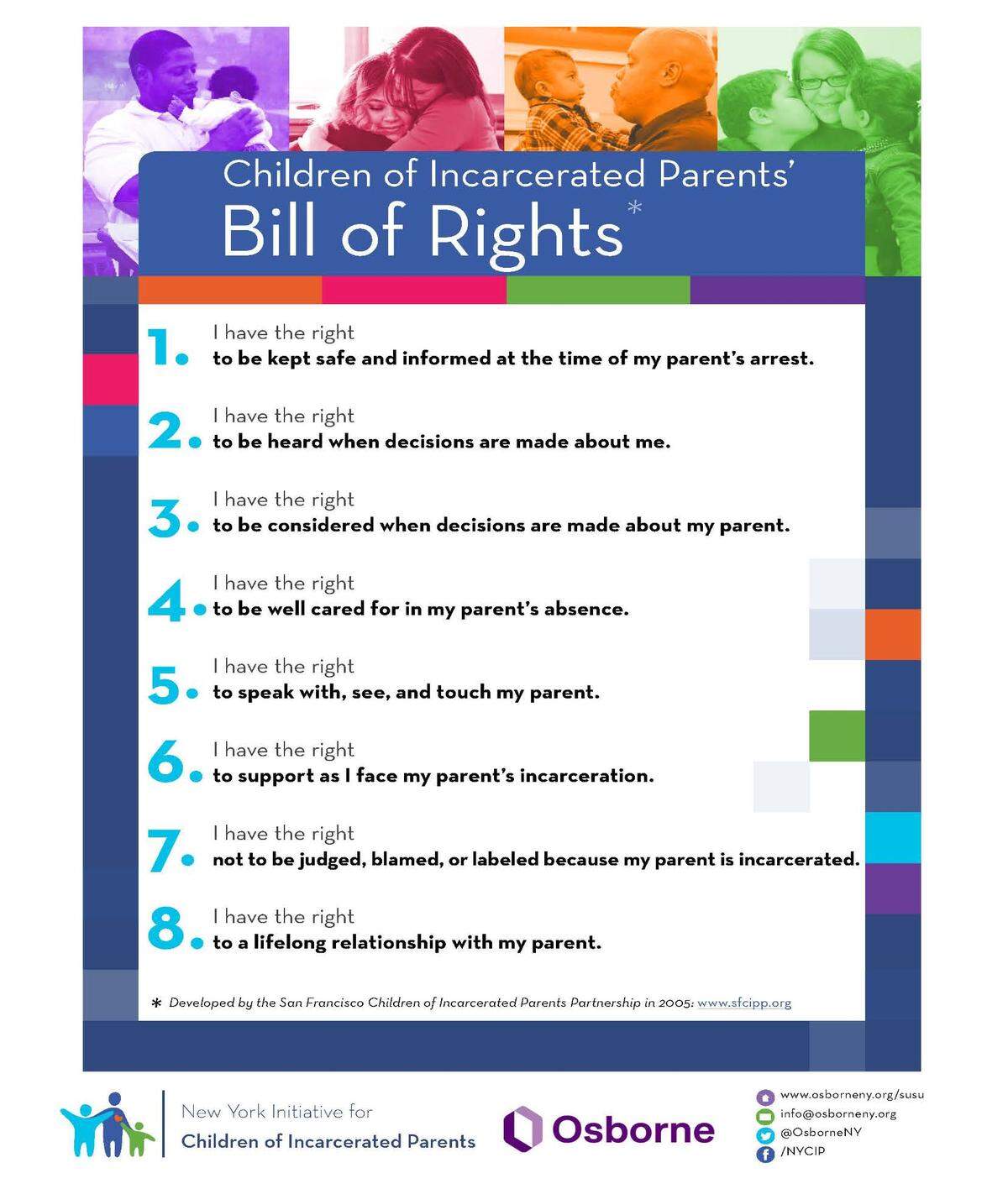 The Martoma siblings contributed to The Children of Incarcerated Parent’s Bill of Rights, created for the New York Initiative for Children of Incarcerated Parents.