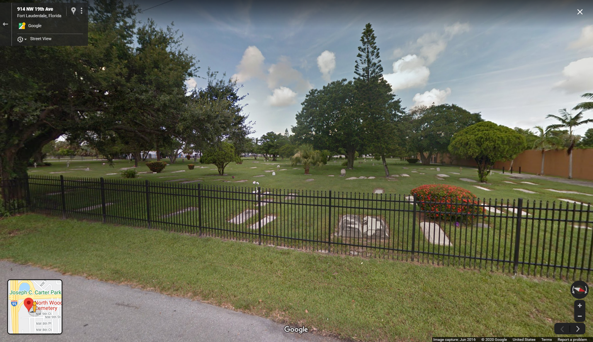 An SUV caught fire after it slammed into a wall at Fort Lauderdale’s historic African-American cemetery Sunday, according to the Florida Highway Patrol.