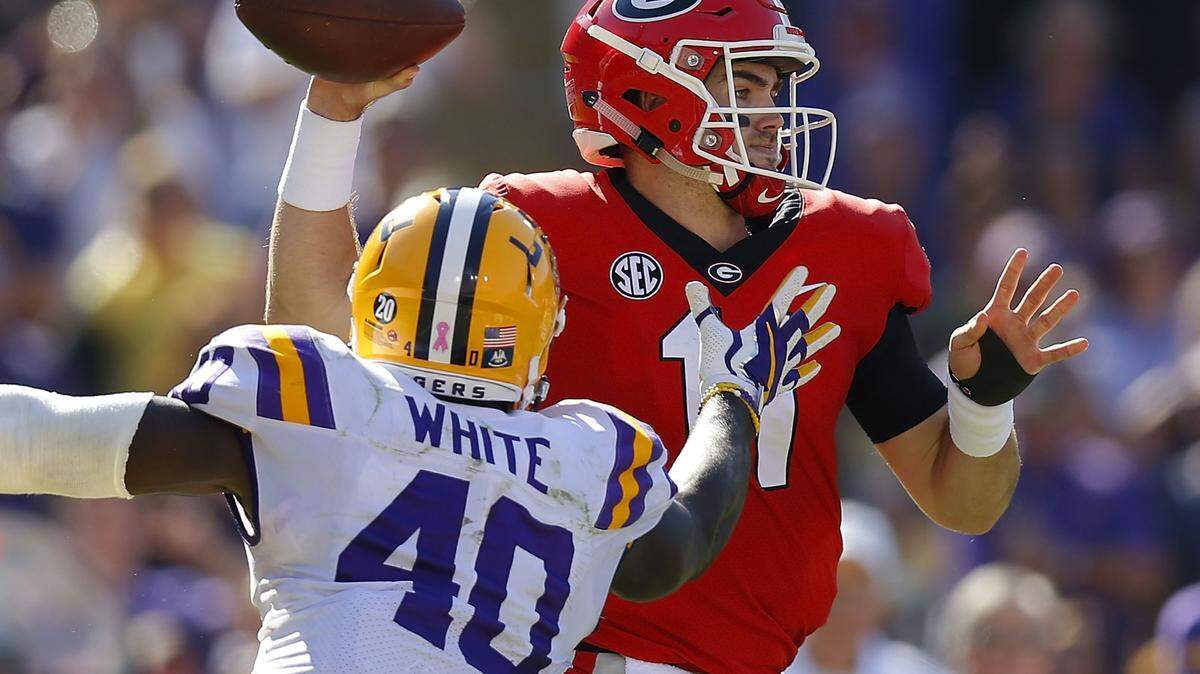 LSU junior linebacker Devin White’s support included the Louisiana governor, billboards and James Carville. But White (40) his suspension for targeting is upheld. He’ll miss the first half against Alabama.