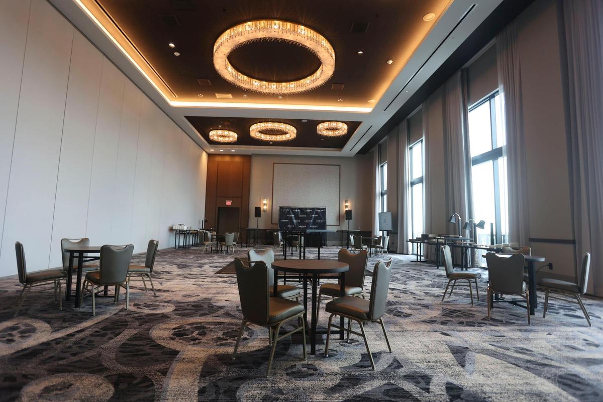 The large ballroom in the new Loews Hotel in Coral Gables is split into five parts. The hotel also has a junior size ballroom.