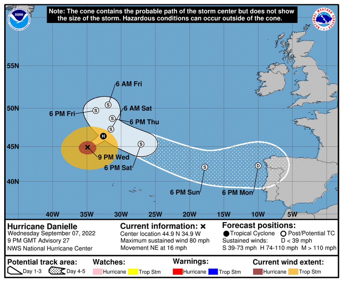 Forecasters are watching Hurricane Danielle.