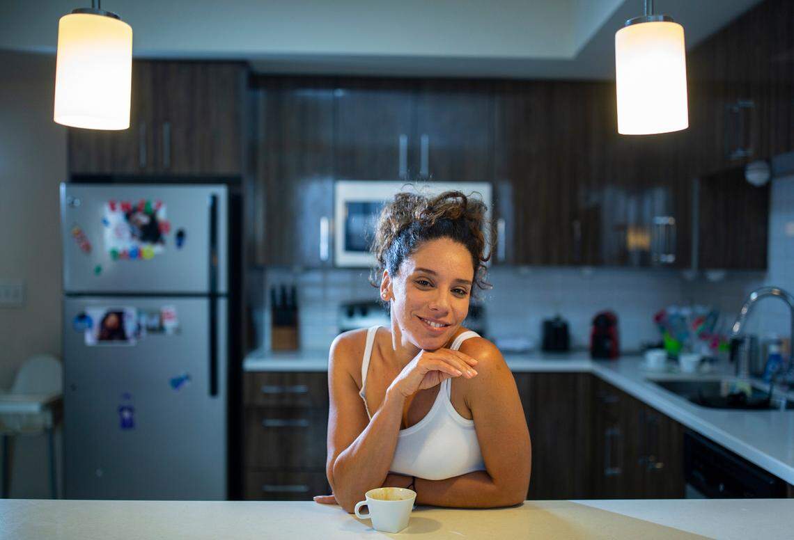 Maydelin Quintero, 34, a mother of two, lives in a workforce apartment in Brickell.