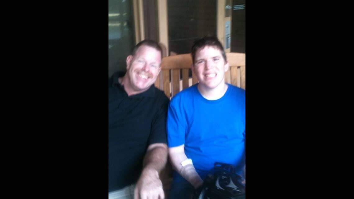 William Lamson, right, died early in 2018 at Carlton Palms under still-murky circumstances. With him is his father, Jamie Lamson.