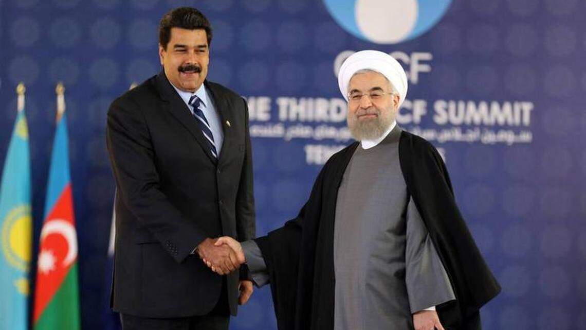 Venezuela and Iranian leaders Nicolas Maduro and Hassan Rouhani.