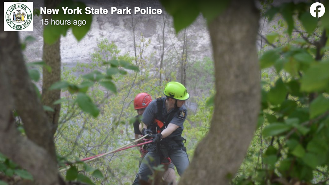 A hiker climbed a fence to take a photo and fell 250 feet into a gorge at Letchworth State Park in New York, state park police said. He was rescued and cited.