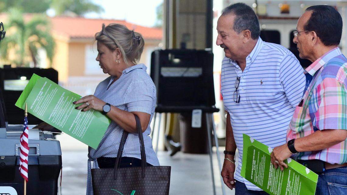 Voters cast their ballots at Precinct 317 in Miami-Dade County on Tuesday morning August  28, 2018.