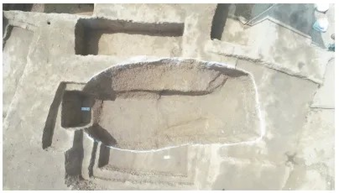 Ash pits with rounded shapes were found along with the tombs at the archaeological site, researchers said.