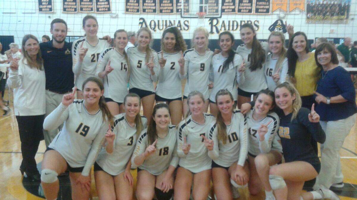 The St. Thomas Aquinas Raiders are heading back to the Class 8A girls’ volleyball state championship match.