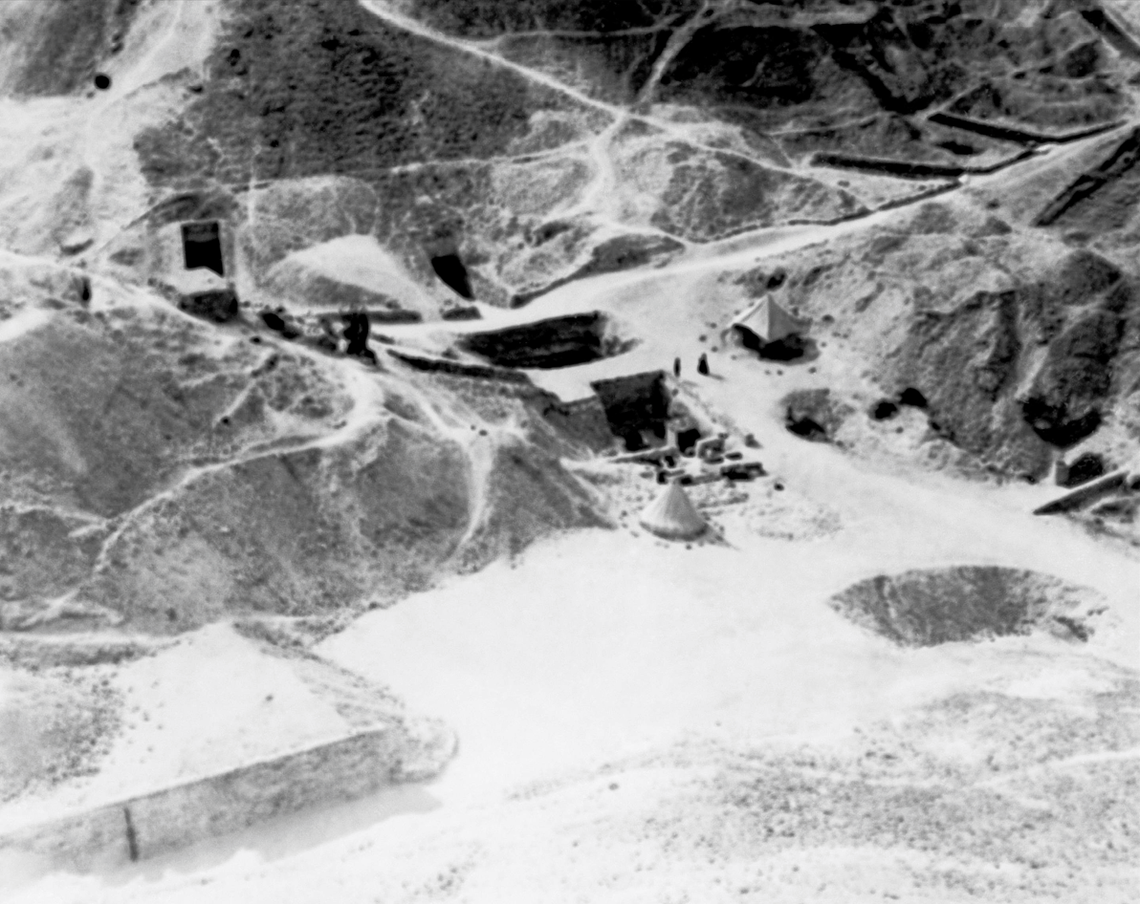 The area of the entrance to King Tutankhamen’s tomb as seen in the 1920s.