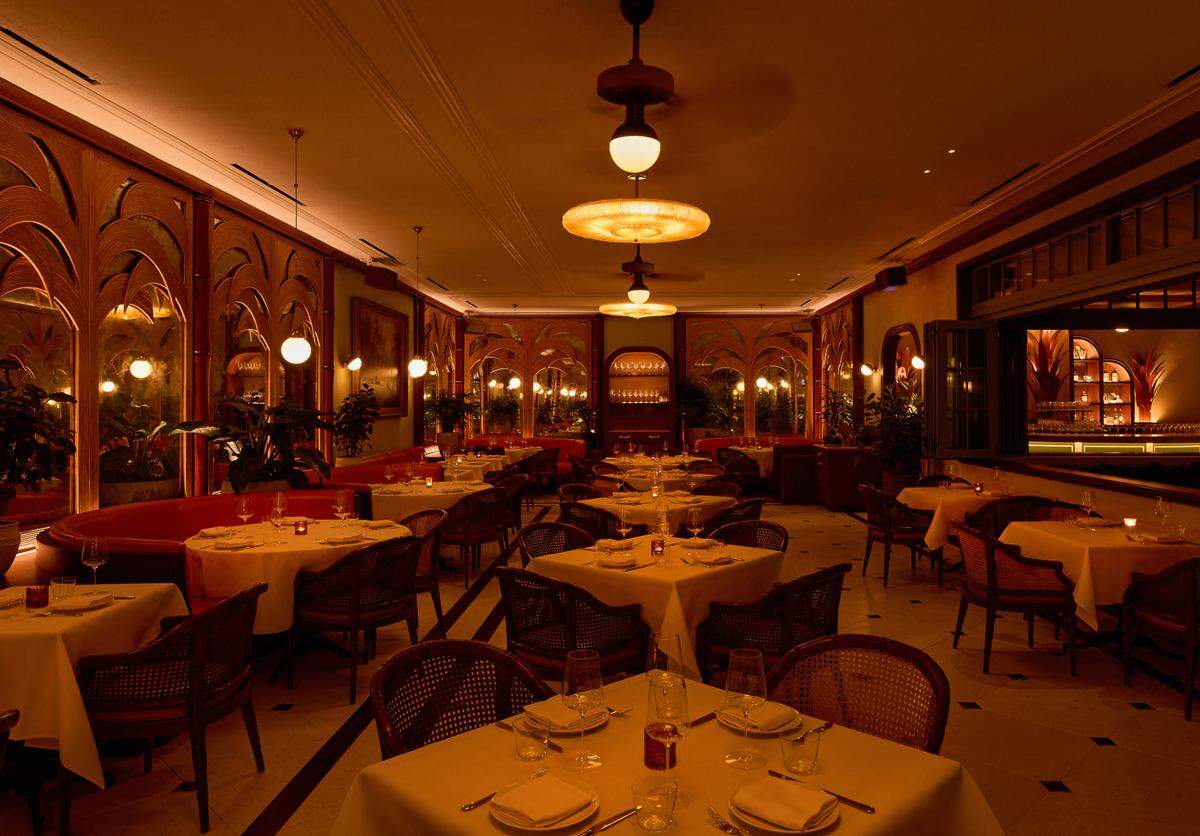 Sunny’s Steakhouse was designed by New York-based designer Amy Butchko of The Springs Collective.