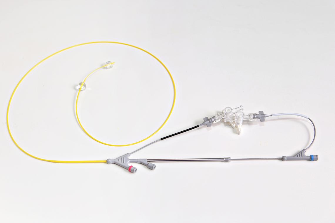 The RenovoCath is inserted through the groin, into the pancreas and through a tumor where two silicone balloons on either end of the device inflate, trapping the mass and delivering high-dose chemotherapy into it.