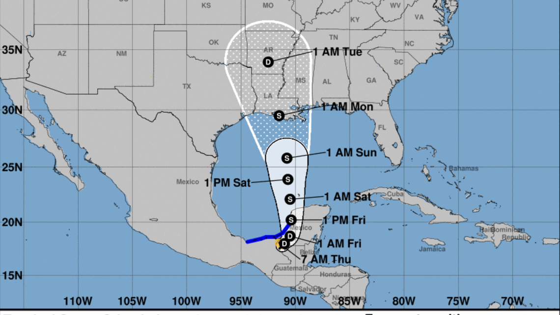 Will Tropical Storm Cristobal bring bad weather this weekend to U.S. Gulf coast?