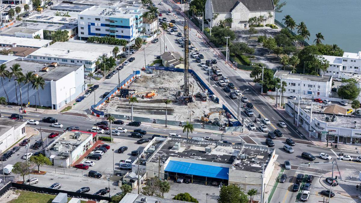 Aerial view of a construction development for PALMA Miami Beach Residences in North Miami Beach on Tuesday, May 5, 2026, in Miami Beach, Fla.