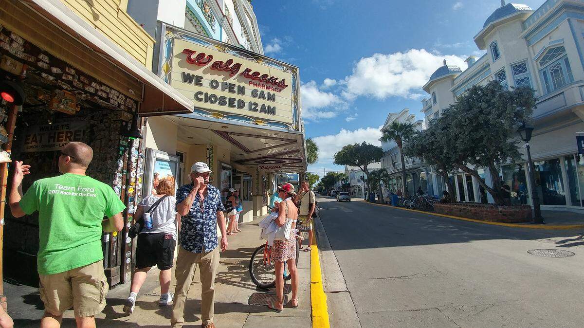 Tourists and locals travel the 500 block of Duval Street on Thursday, Feb. 14, 2019.