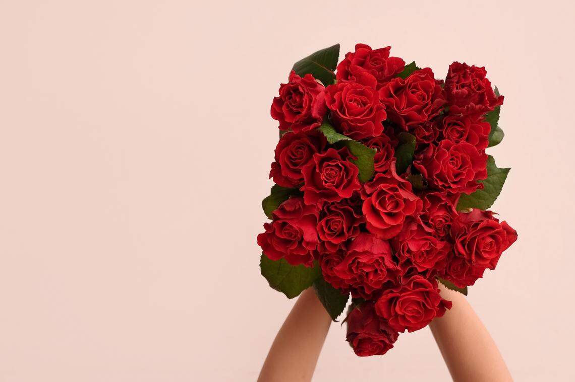 bunch of red roses