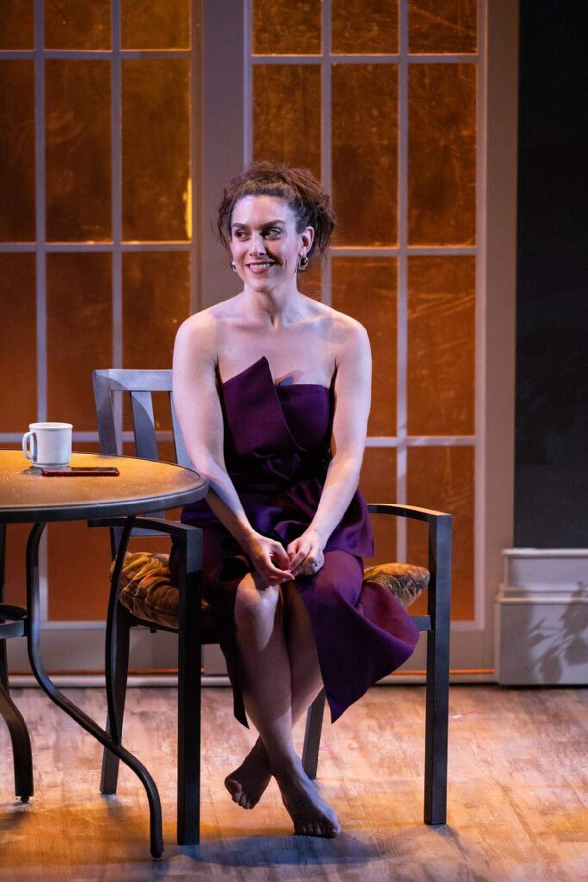 Dani Stoller as Chaya considers consequences after a friend’s wedding rehearsal in Miami New Drama’s “Birthright.”