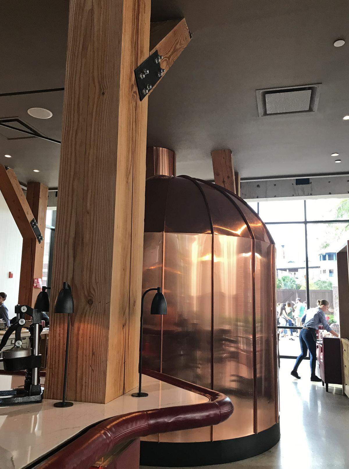 The copper covered pizza oven at Wolfgang Puck Bar & Grill at Disney Springs.