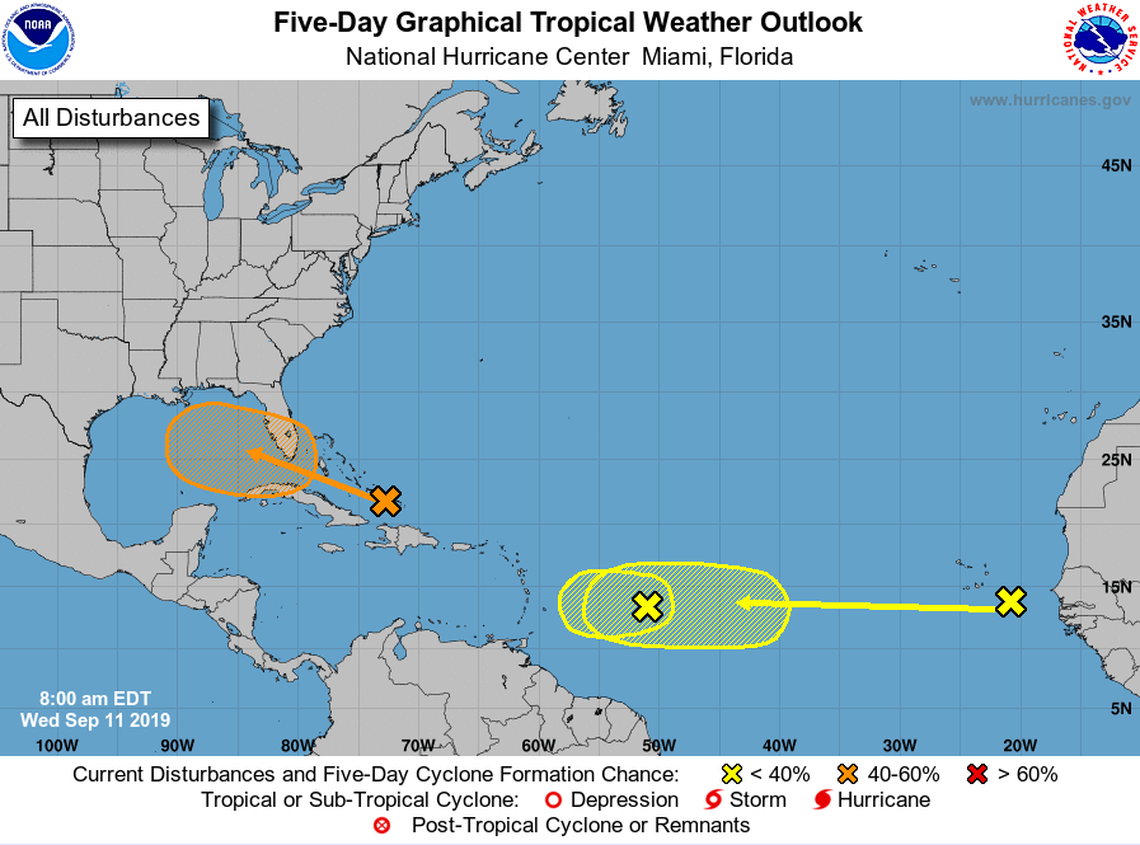 The new wave appears to be following the track of another tropical wave, Disturbance 2, which was about 900 miles east of the Lesser Antilles Tuesday morning. This doesn’t mean the waves are going to intersect or interact.