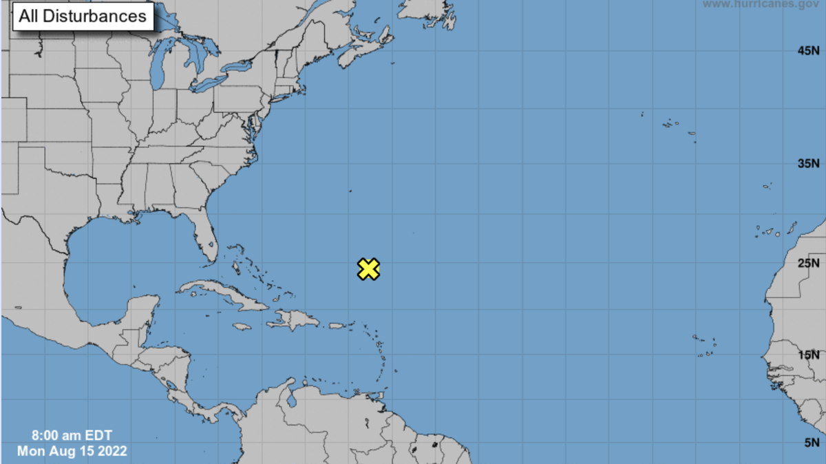 Forecasters are monitoring a slow-moving disturbance Monday in the Atlantic.