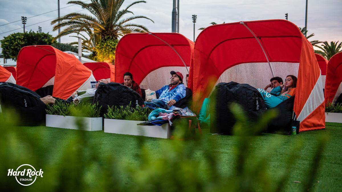 Cabanas at the outdoor theater at Hard Rock Stadium.
