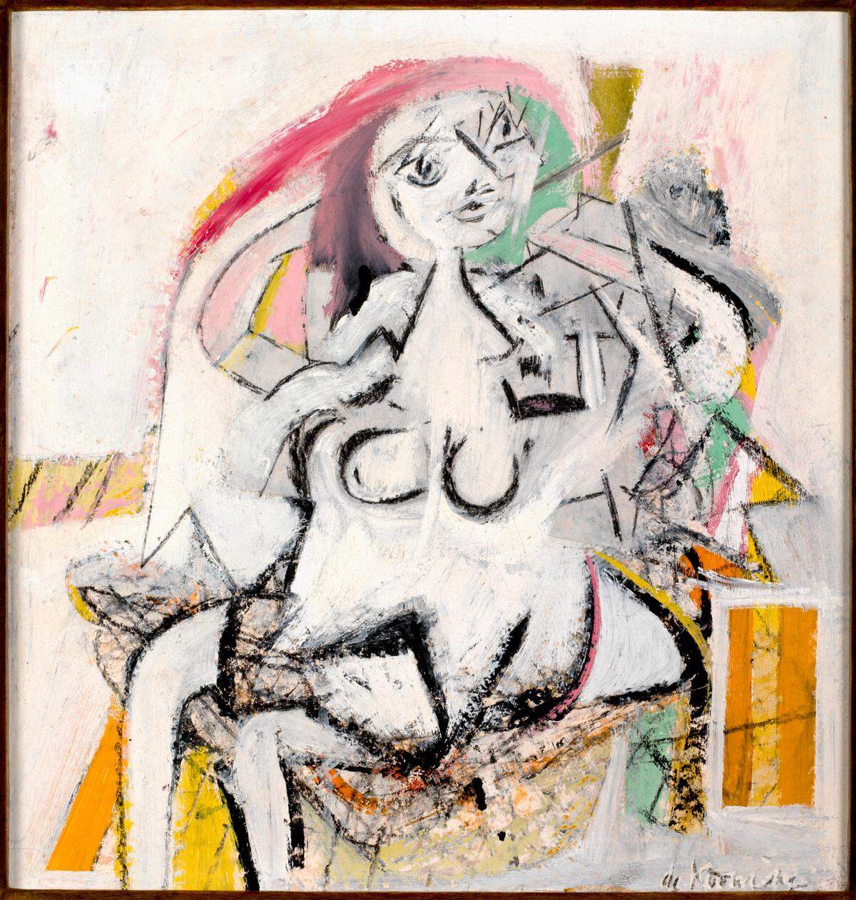 “Woman,” a 1947 work by Willem de Kooning, is part of the show of seminal 20th Century works at the Margulies Collection at the Warehouse.