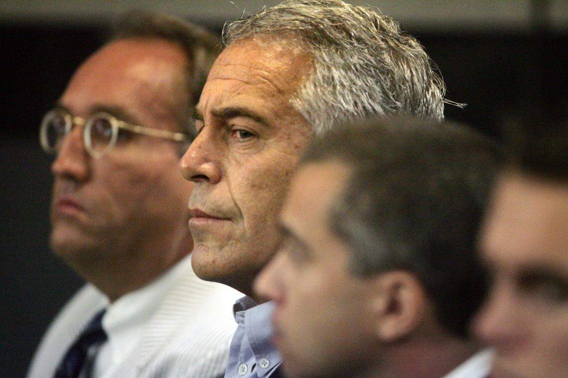 Jeffrey Epstein in custody in West Palm Beach in 2008.