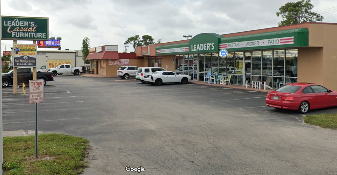A door fell out of the sky and landed on the roof of this Florida furniture store and the FAA says it came off a helicopter with five people aboard.