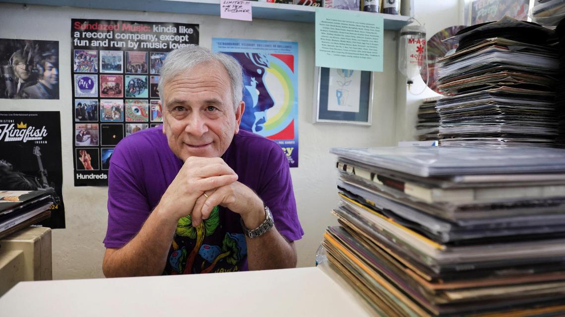 Yesterday and Today Records owner Evan Chern is photographed inside his record store on west Bird Road at 9274 SW 40th St. in Miami, Florida, Feb. 2, 2024. Y&T is the oldest record store in Miami-Dade County.