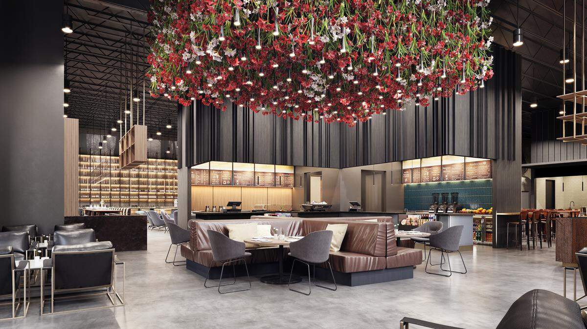 A rendering of the entrance to Shoma Bazaar at Sanctuary at Doral.