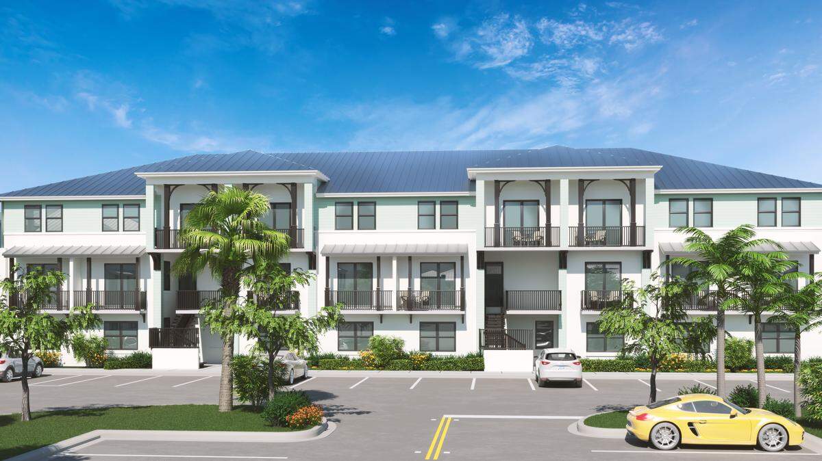 Architectural rendering of the planned three-story apartment rental buildings to be built near the proposed site of the American Dream Miami mega-mall near Miami Lakes.