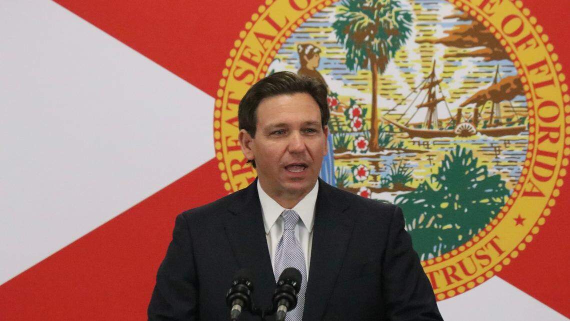 File photo of Gov. Ron DeSantis in Bradenton on Jan. 31.