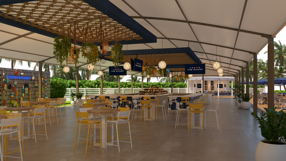 Some tables at The Wharf Fort Lauderdale will be under cover.