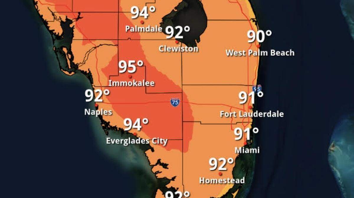 South Florida weather will dry up Wednesday and Thursday, with a low rain chance. But it will be hot, with temperatures in the 90s.