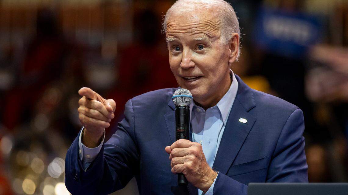 President Joe Biden speaks during a political rally at Florida Memorial University on Tuesday, Nov. 1, 2022, in Miami Gardens, Fla. The rally was held in anticipation of the Nov. 8th elections.