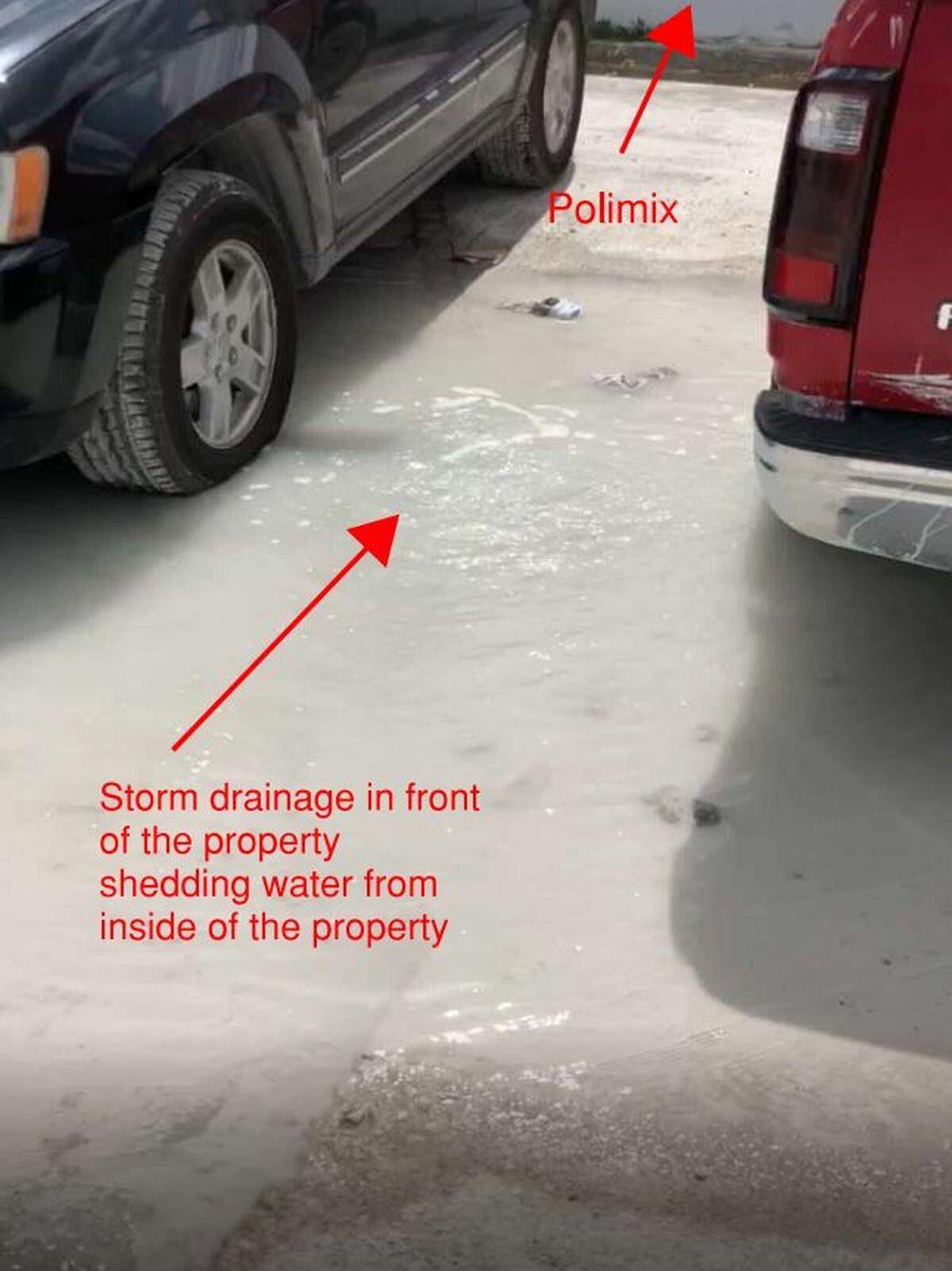 The Town of Medley submitted photos with its lawsuit against Polimix that officials say show contaminated water on or about the cement plant’s property.