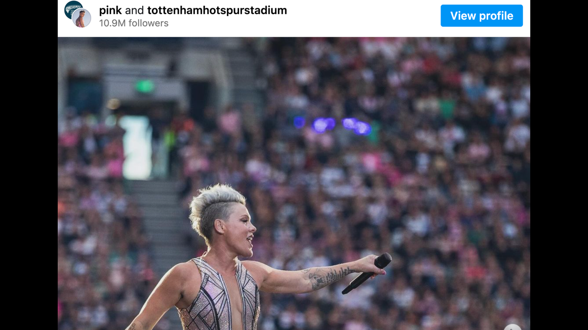 Fans are wishing pop star Pink well after she was forced to cancel one of her shows.