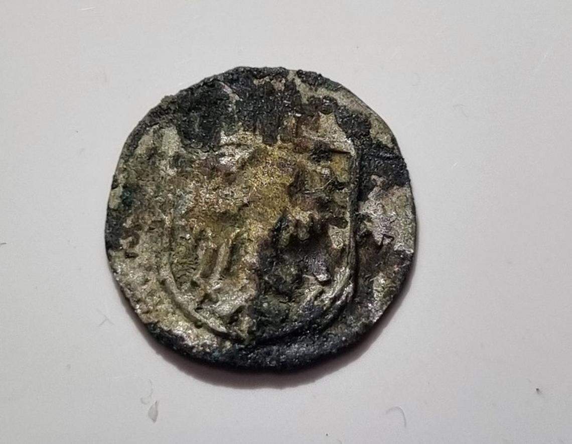 A 15th century coin found at the site.