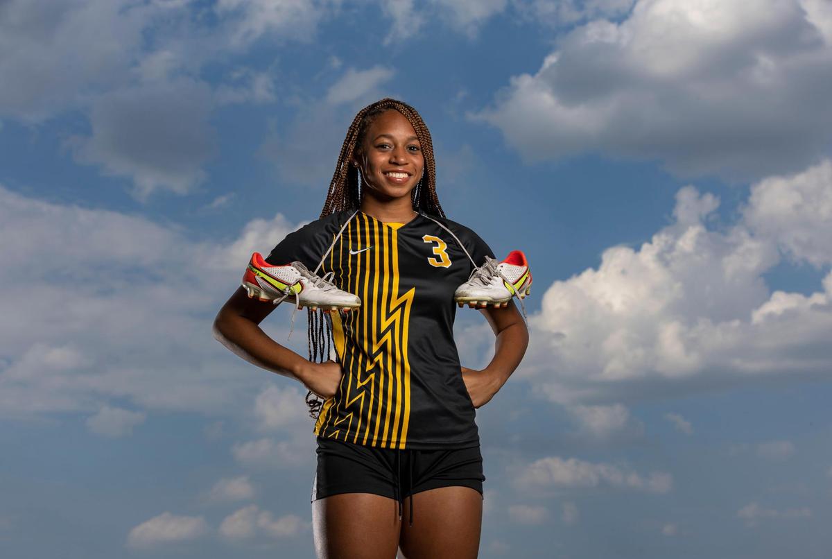 Nyema Freeman, American Heritage, Soccer. All-Broward players photographed at Brian Piccolo Sports Park on Tuesday, March 7, 2022, in Cooper City, Fla.