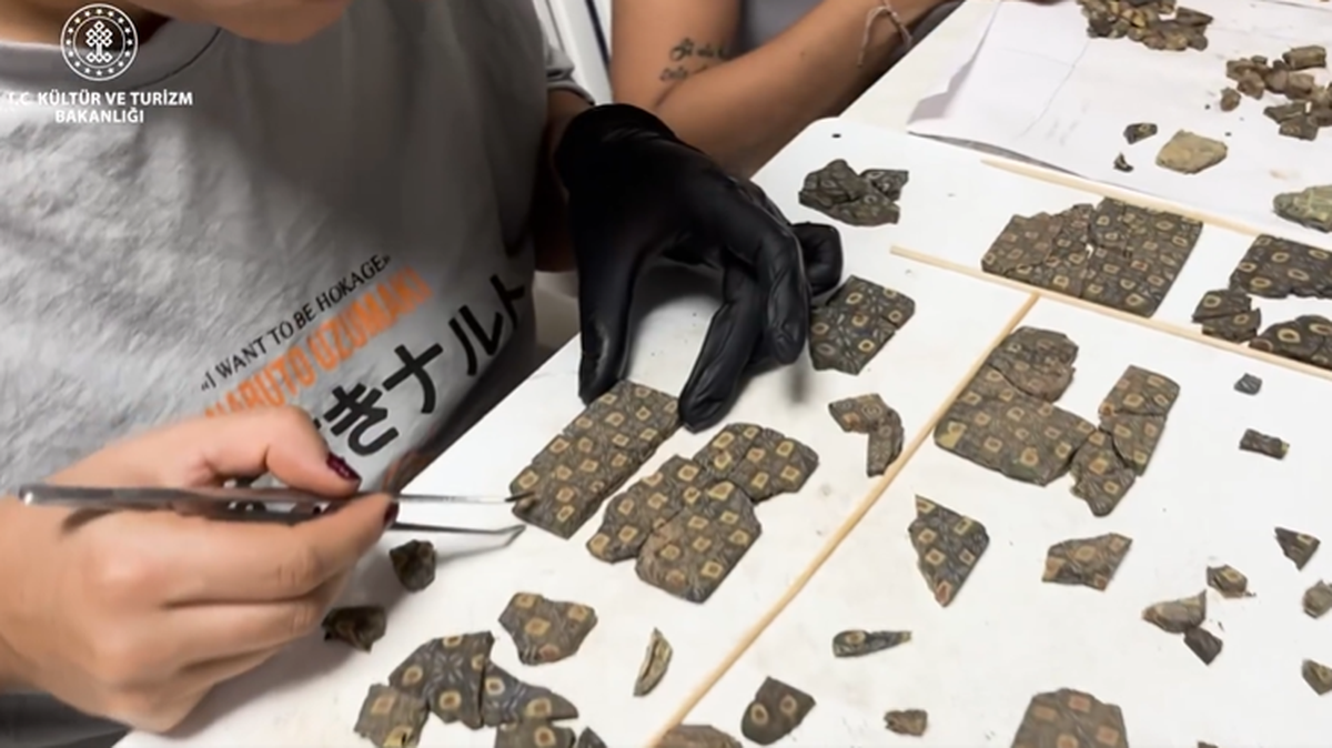 Elaborate decorative glass tiles from the fifth century were found at site of ancient port city, Turkey officials said.