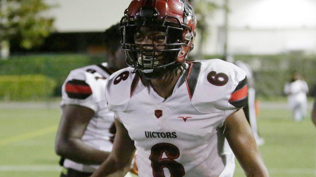 Private All-stars’ Marc Britt (6) walks the field after scoring a touchdown against Public All-stars during the football game on Saturday, January 11, 2020 at Milander Stadium in Hialeah