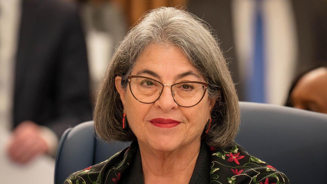 Miami-Dade Mayor Daniella Levine Cava at a County Commission meeting at Stephen P. Clark Center on Thursday, Dec. 3, 2024, in Miami, where the vote to build an incinerator in Doral was deferred. She’s now recommending the county build its own landfill outside Miami-Dade to handle the county’s trash.