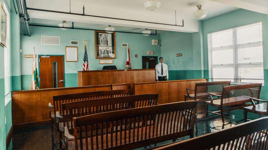 A new exhibition “This Woman’s Work: The Power of a Woman’s Touch” honors Black women in the judiciary and law enforcement in South Florida at The Black Police Precinct & Courthouse Museum in Overtown. Above, the precinct housed a courtroom where Black judges presided over cases involving Black defendants