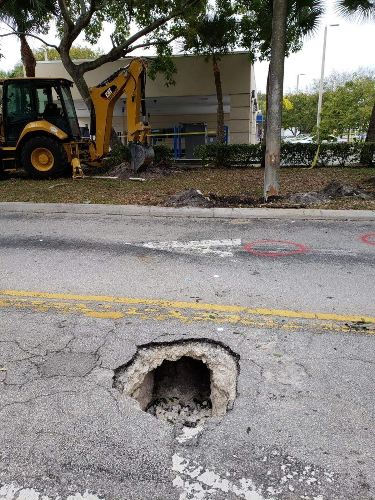 The original hole facing north with the Chase bank branch in Pembroke Pines on Jan. 30, 2019.