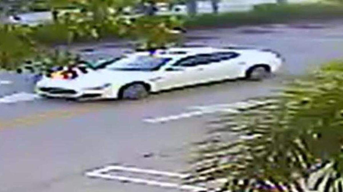 A surveillance camera still of the car driven by the man who offered a girl money for sex Sunday morning.