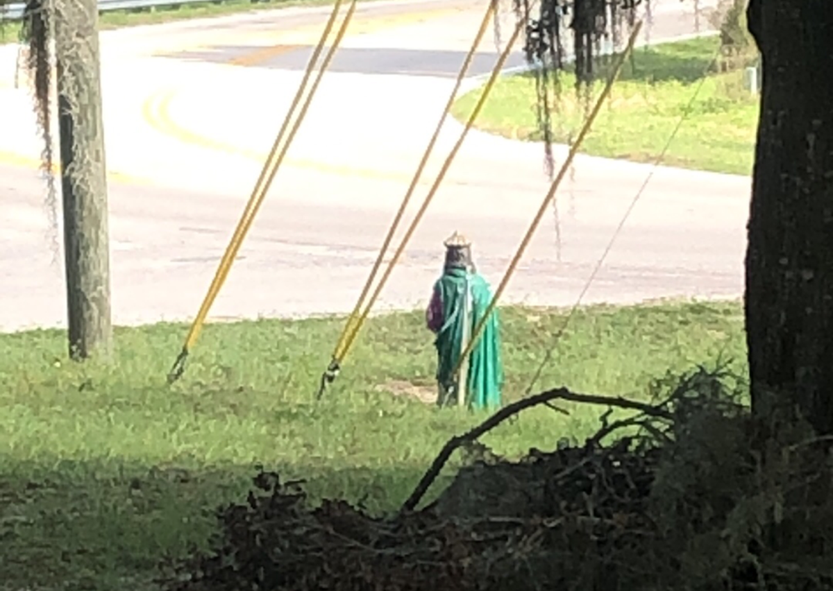 Jesus in Fello Ambivero’s yard.
