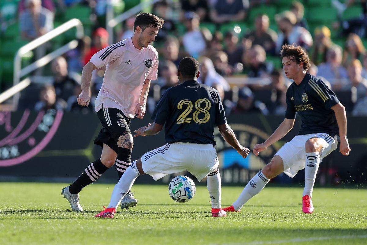 Luis Argudo of Inter Miami CF against the Philadelphia Union in a preseason game on Saturday, Feb. 15, 2020 in St. Petersburg, FL. (Photo by Mike Carlson